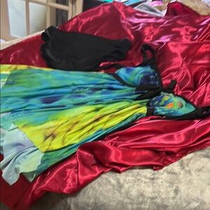 Blue and Green One Piece Swimwear with Gradient Design